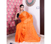 Handloom Gheecha Saree - Orange