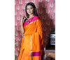 Handloom Saree with All Body Work - Orange and Purple