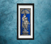 Pattachitra on Tussar from Odisha - Radha And Krishna in Blue