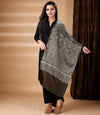 Ajrakh Print Modal Silk Stole From Bengal - Grey