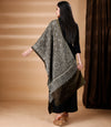 Ajrakh Print Modal Silk Stole From Bengal - Grey