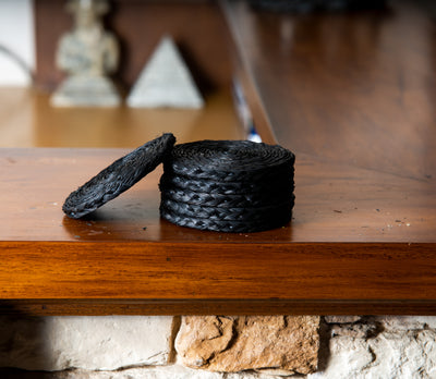 Coaster Set of Sabai Grass - Black