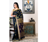 Handloom Linen Jamdani Saree - Prussian Blue and Violet