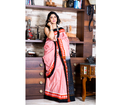 Sambalpuri Saree - Pure Cotton - Blue and Pink