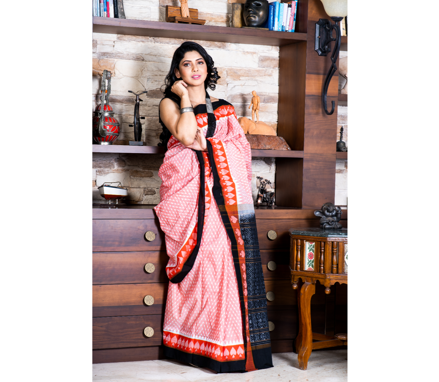 Sambalpuri Saree - Pure Cotton - Blue and Pink