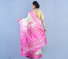 Handloom Saree - White & Pink