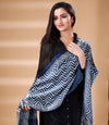 Ajrakh Print Modal Silk Stole From Bengal - Blue