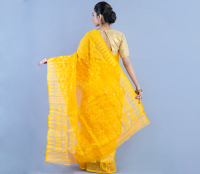 Handloom Jamdani Saree - Yellow