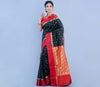 Handloom Garod Silk Saree With All Over Zari Work - Black with Red Par & Anchal