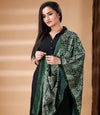 Ajrakh Print Modal Silk Stole From Bengal - Olive Green