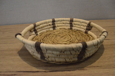 Round fruit Basket of Sabai Grass from Odisha - Natural