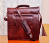 Leather Laptop Bag - Dark Brown