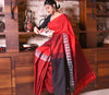 Handloom Cotton Saree with Maddhabani Design in Red