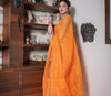 Handloom Jamdani All Body Work in Magnificent Orange Color