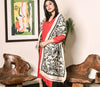 Kantha Stitched Stole on Tussar Base - Black