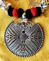 Ethnic Handcrafted Necklace - Red and Black