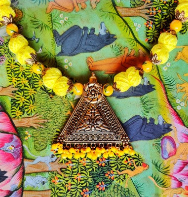 Ethnic handcrafted Necklace - Yellow
