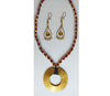 Handcrafted Dokra Necklace from Odisha - Maroon Threaded Circle Coil Type