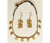 Handcrafted Dokra Necklace from Odisha - Black Threaded  Spiral Design