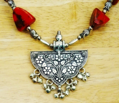 Ethnic Handcrafted Necklace - Red