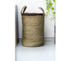 Laundry Bag made out of Sabai Grass with Lid - Brown Lid With Natural Shade