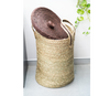 Laundry Bag made out of Sabai Grass with Lid - Brown Lid With Natural Shade