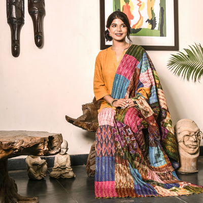 Kantha Stitch Work on Patched Dupatta