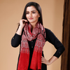 Ajrakh Print Modal Silk Stole From Bengal - Maroon