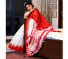 Handloom Saree - Red & White