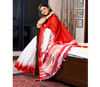 Handloom Saree - Red & White