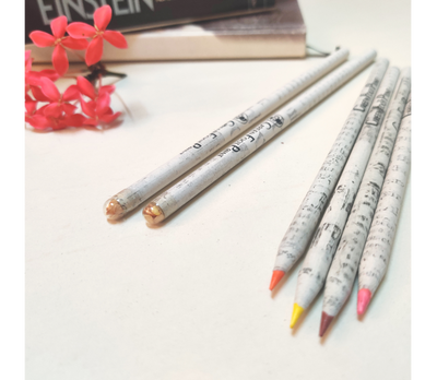 Recycled News Paper Color Pencils & Plantable Seed Pencils