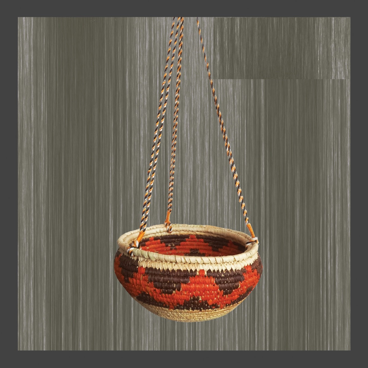 Sabai Grass Planter - Orange Brown and Natural