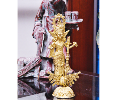 Authentic Dokra Craft - Standing Saraswati Idol