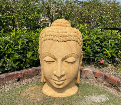 Stone Carving from Odisha - Face of Gautam Buddh