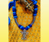 Ethnic Necklace With Durga Pendant - Blue