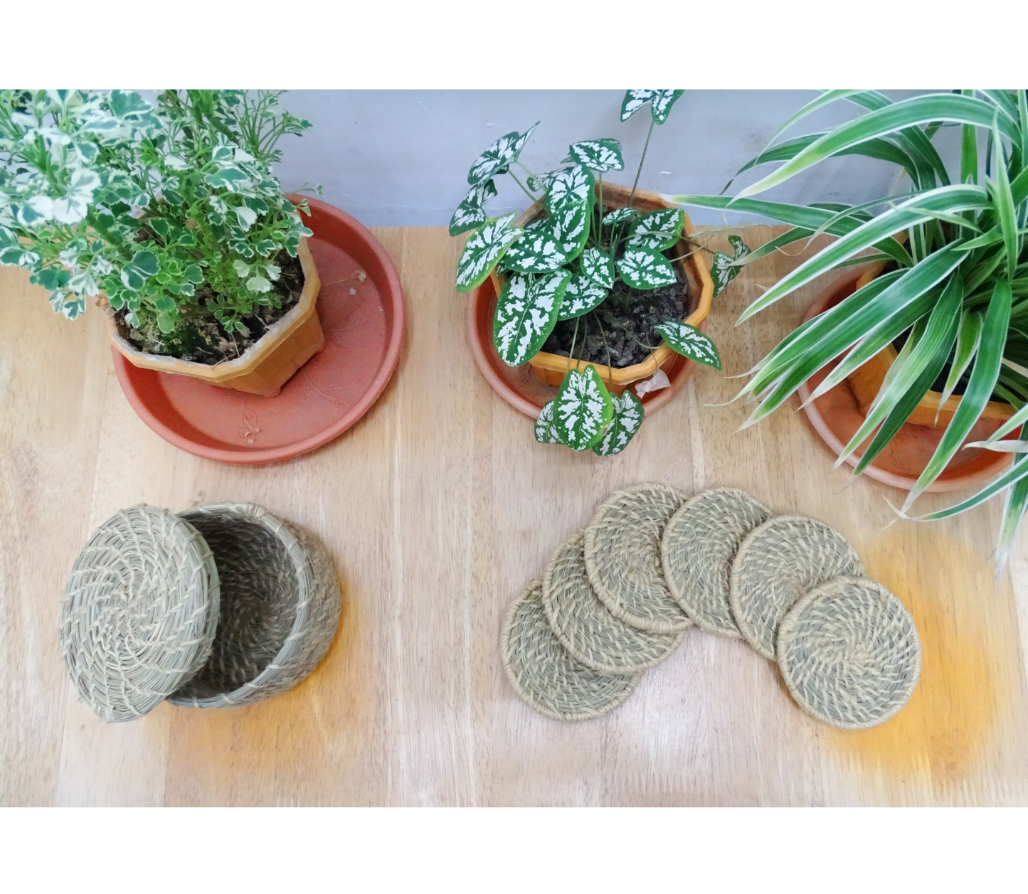 Coaster Set of Sabai Grass from Odisha - Natural