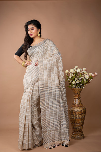 Handloom Saree - Beige