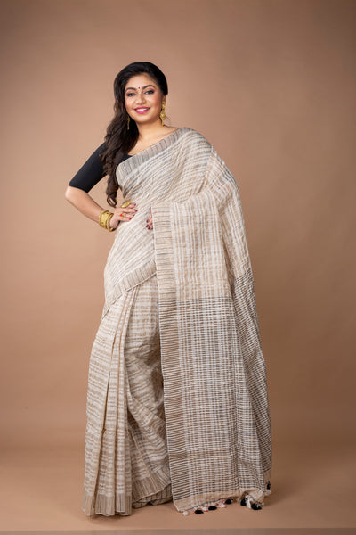 Handloom Saree - Beige