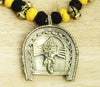 Ethnic Handcrafted  Black & Yellow Threaded Dokra Necklace - Ganesh