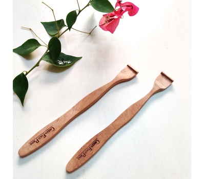 Bamboo Toothbrush with Neem Wood Tongue Cleaner