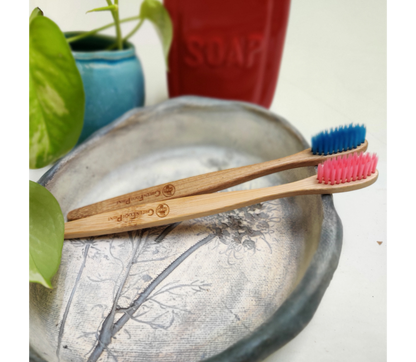 Natural Bamboo Kids Toothbrush Combo